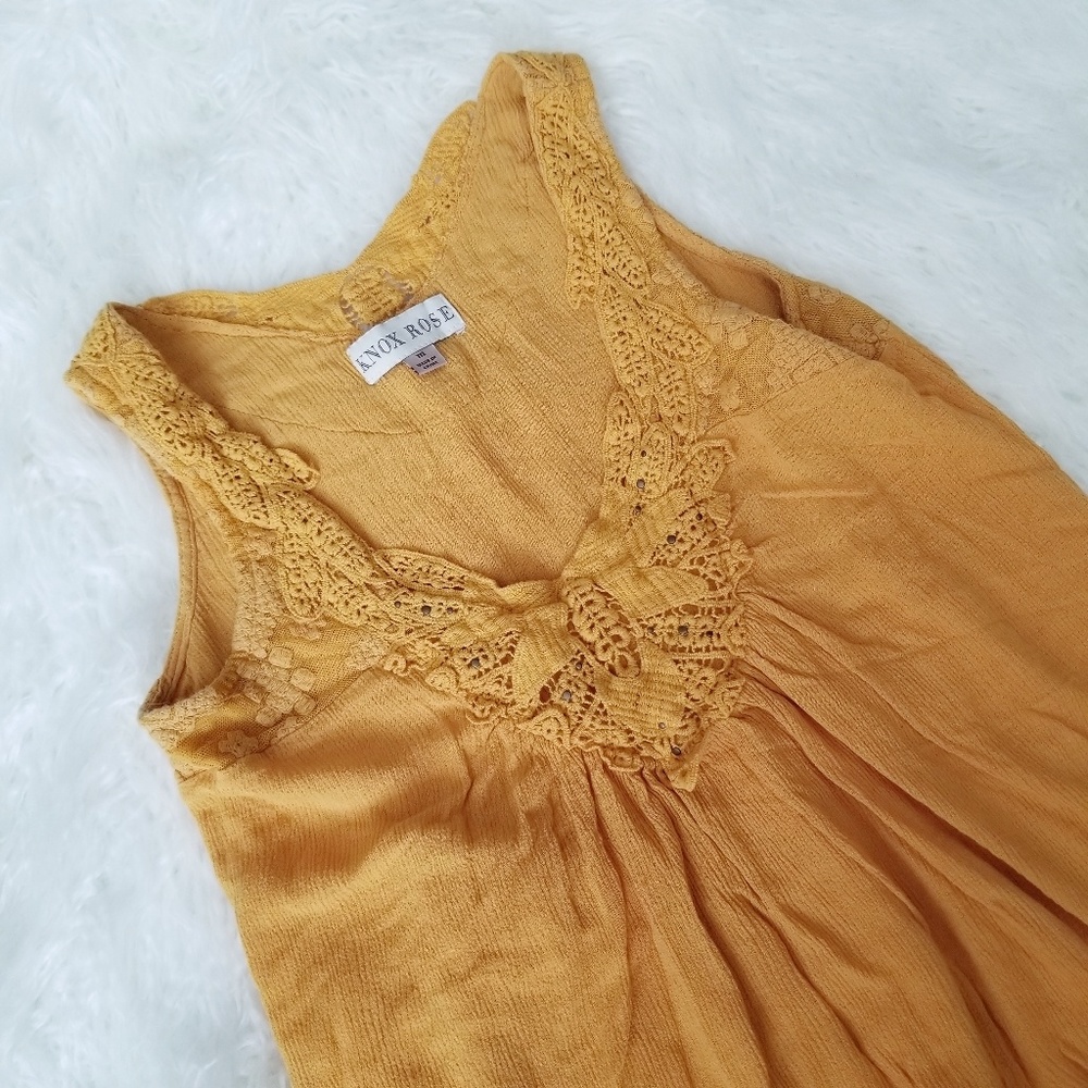 Knox Rose Mustard Crochet Tank Top
